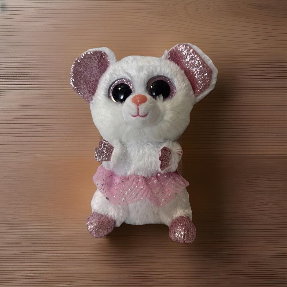 TY Beanie Boos "Nina" the‎ Mouse Glitter Eyes Regular Size - 6 inch